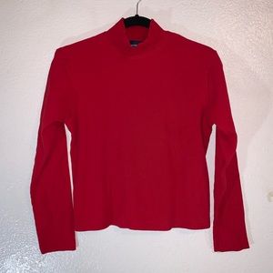 Vintage Red Liz Claiborne Ribbed Turtleneck